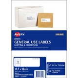 Avery 938202 L7162GU 16Up White Laser Inkjet General Use Labels 99.1 x 34mm Pack 100