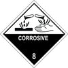 Corrosive 8 DG Labels 100x100mm ROLL 500