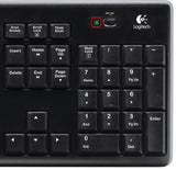 Logitech K270 2.4 GHz Wireless Full Size Keyboard Unifying Receiver 128-bit encryption