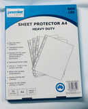 Premier A4 Heavy Duty Sheet Protector 70um Low Glare Box 100
