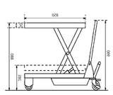 Scissor Lift Table Trolley 300Kg -Manual