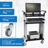 Verdex 3 Tier Aluminium Framed Computer Cart with Slide Out Shelf V1470