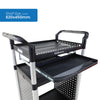Verdex 3 Tier Aluminium Framed Computer Cart with Slide Out Shelf V1470