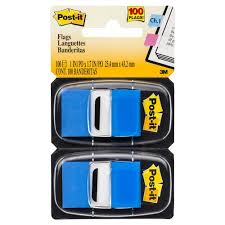 3M 680-BE2 Post-It Flags 25.4 x 43.2mm Blue Twin