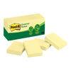 3M 653-RP Yellow Recycled Post It Greener Note 35 x 48mm Pack of 12 Pads