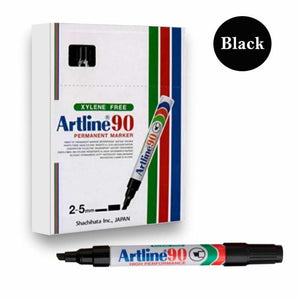 Artline 90 Permanent Marker Chisel Black Box 12