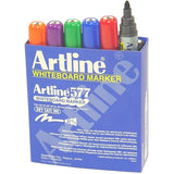 Artline 577 Whiteboard Marker Bullet 8 colour Assorted Box 12