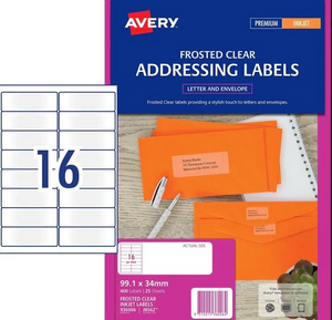 Avery 35942 L7162FY 16Up Fluro Yellow High Visibility Shipping Labels 99.1 x 34mm Pack 25