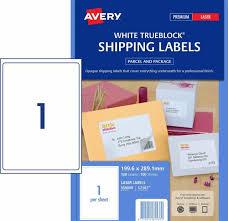 Avery 959009 L7167 1Up White Laser Shipping Labels With Trueblock 199.6 x 289.1mm Pack 100