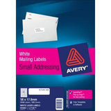 Avery 959061 L7156 45Up White Laser Quick Peel Address Labels with Sure Feed 58 x 17.8mm Pack 100