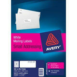 Avery 959062 L7158 30Up White Laser Quick Peel Address Labels with Sure Feed 64 x 26.7mm Pack 100