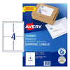 Avery 959030 L7169 4Up White Laser Shipping Labels With Trueblock 99.1 x 139mm Pack 100