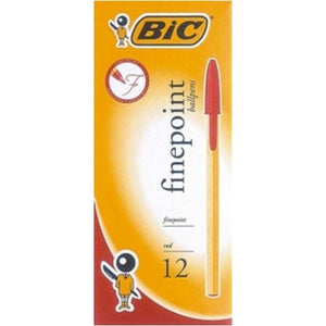 Bic Cristal Fine Point 0.7mm Ballpoint Pens Red Box 12
