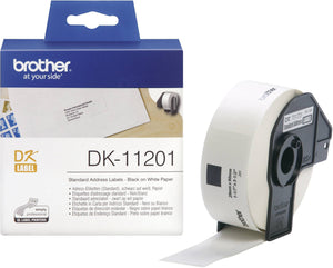 Brother DK 11201 Shipping Address Labels 29 x 90mm Black on White Roll 400 Labels