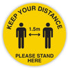 DURUS  Keep Your Distance 1.5m Floor Sign 400143731 Circular 350mm