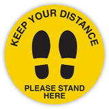 DURUS Social Distancing Foot Print Floor Sign 400143732 Circular 350mm