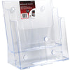 Deflecto Acrylic Brochure Holder A4 2 Tier Clear Free Standing and Wall Mount