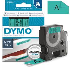 Dymo 45809 D1 Label Tape 19mm Black On Green