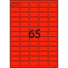 Eco Friendly A4 65L Fluro Red Address Labels 38.1 x 21.2mm Pack 100