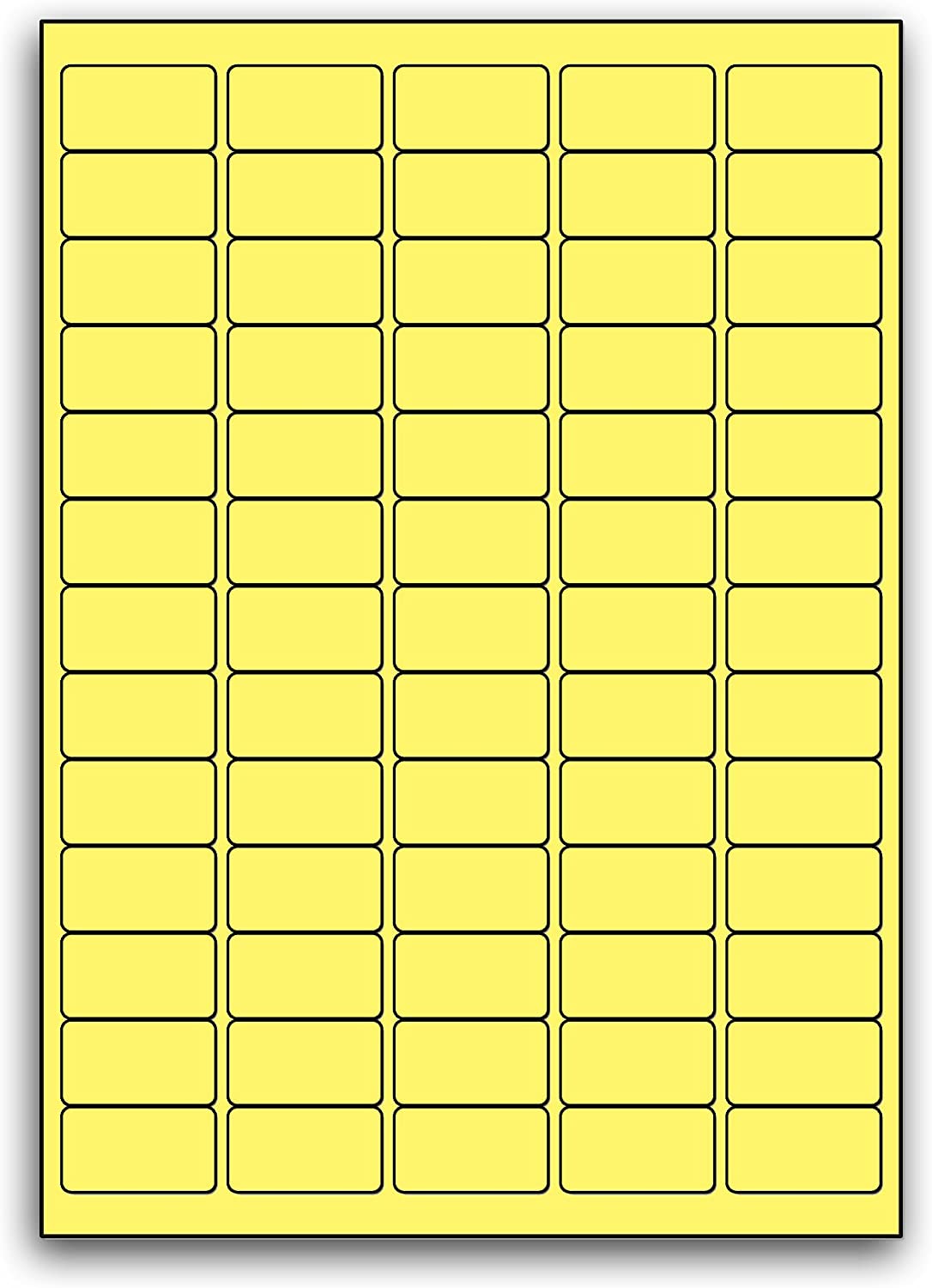 Eco Friendly A4 65L Fluro Yellow Address Labels 38.1 x 21.2mm Pack 100 ...