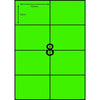 Eco Friendly A4 8C Fluro Green Shipping Label 105 x 74mm Pack 100