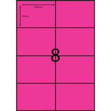 Eco Friendly A4 8C Fluro Pink Shipping Label 105 x 74mm Pack 100