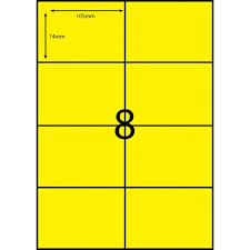 Eco Friendly A4 8C Fluro Yellow Shipping Label 105 x 74mm Pack 100