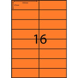 Eco Friendly A4 16C Fluro Orange Address Labels 105 x 37mm Pack 100