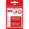 Faber Castell 8218 PVC Free Eraser with Sleeve Large Twin Pack