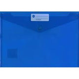 Marbig 2015001 Envelope Document Holder A4 Button Blue Pack 10