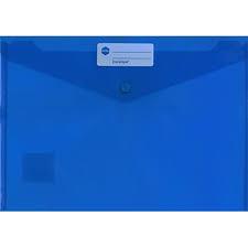 Marbig 2015001 Envelope Document Holder A4 Button Blue Pack 10