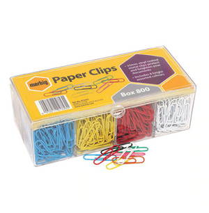 Marbig Colour Paper Clip 33mm Box 800