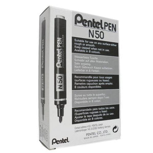 Pentel N50 Permanent Marker Black Box 12