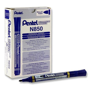 Pentel N850 Permanent Marker Blue Box 12