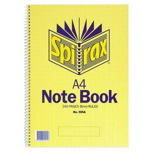 Spirax 595A A4 Spiral Notebook Side Opening 210x297mm 240 Pages