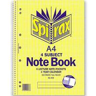 Spirax 606 A4 4 Subject Spiral Notebook Side Opening 210x297mm 320 Pages
