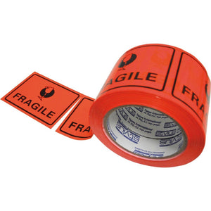 Stylus 4025 FRAGILE Fluro Orange Warning Printed Label Tape 75 x 100mm Roll 500