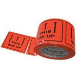 Stylus 4027 THIS WAY UP Fluro Orange Warning Printed Label Tape 75 x 100mm Roll 500