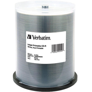 Verbatim 95252 CD-R Injet Printable White 700Mb 52X Spindle 100